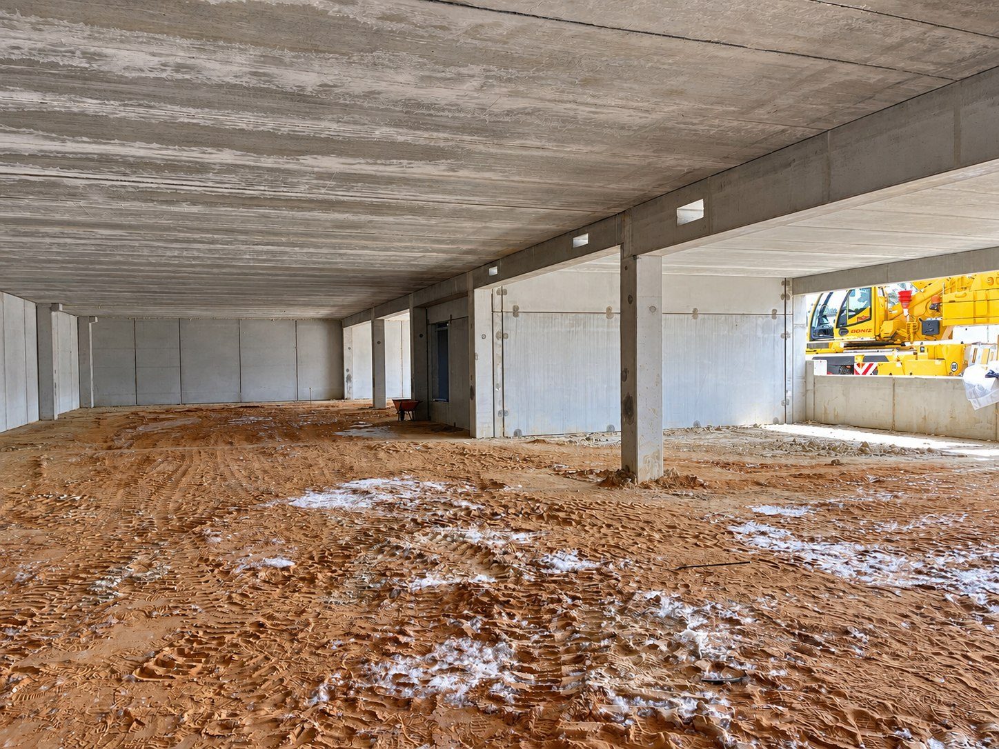 The car park level, structure in place