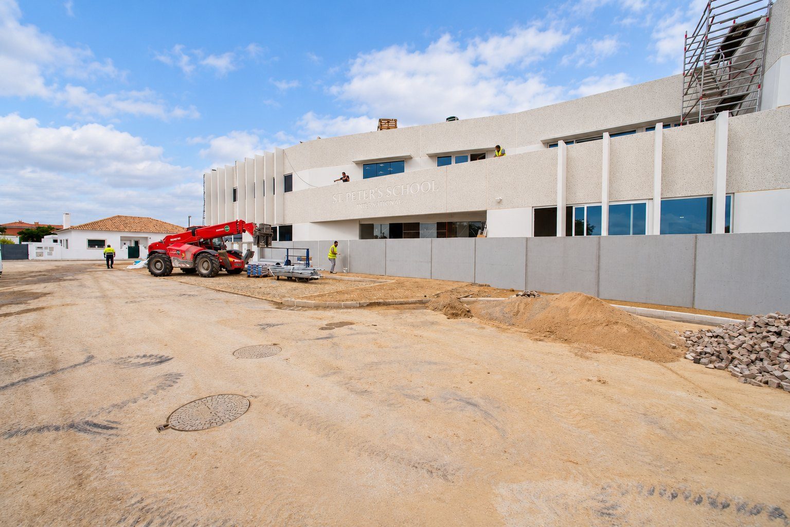 The entrance during construction