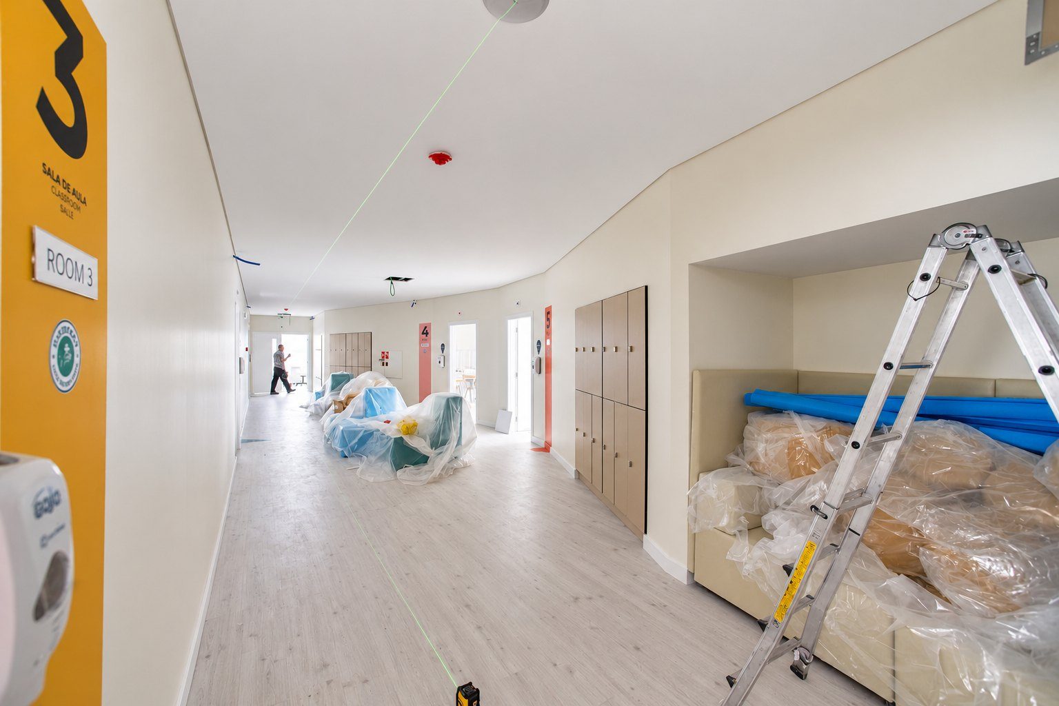 Classroom corridor before handover
